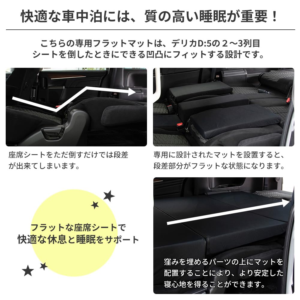 セルタン 車中泊マットレス デリカD5専用 7人乗り 日本製 A1600a-7-a-602BK Amazon.co.jp: セルタン 車中泊マットレス デリカD5専用 7人乗り 日本